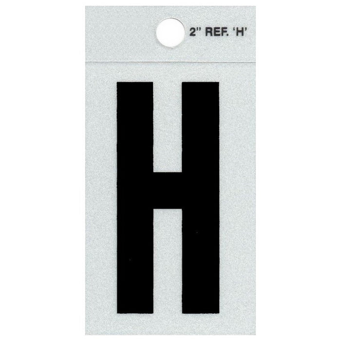 2" - H Straight Black Reflective Letters