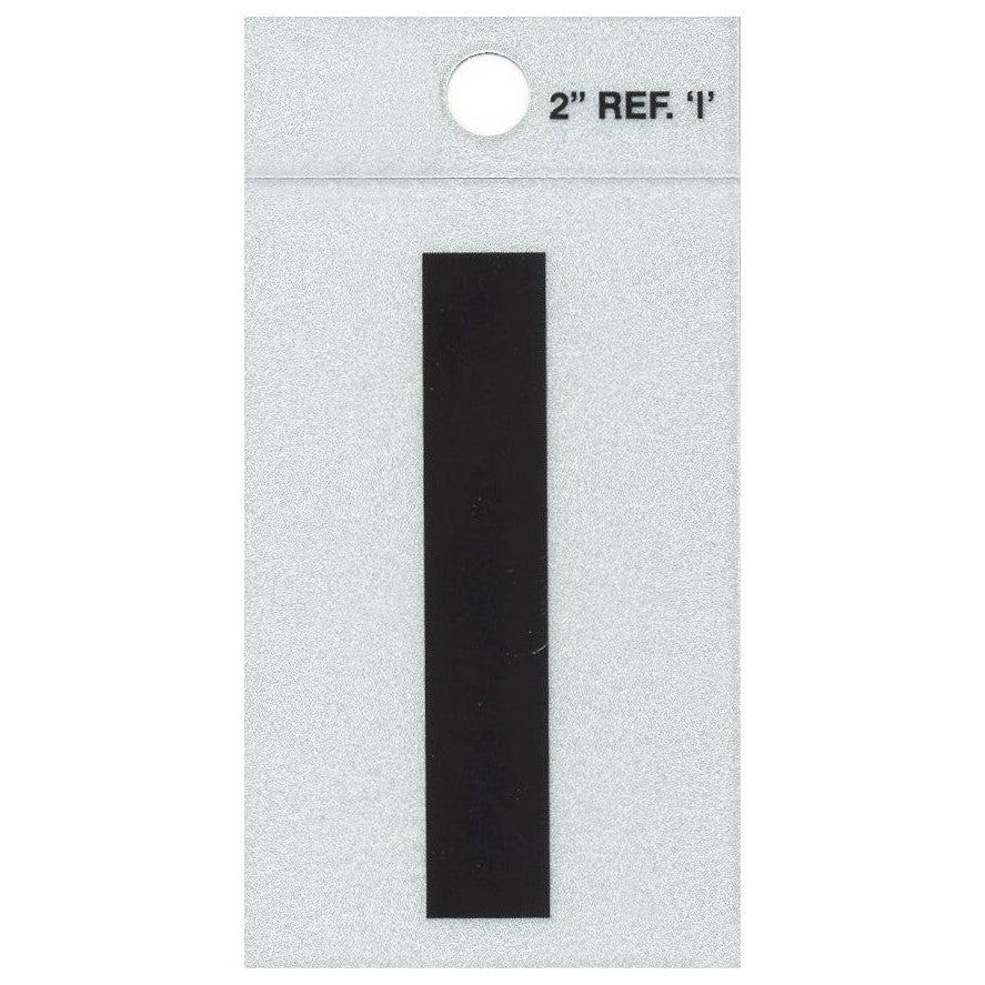 2" - I Straight Black Reflective Letters