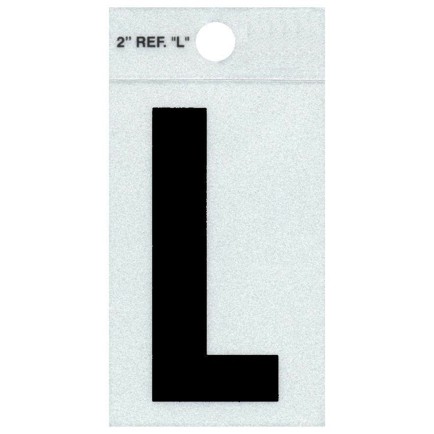 2" - L Straight Black Reflective Letters