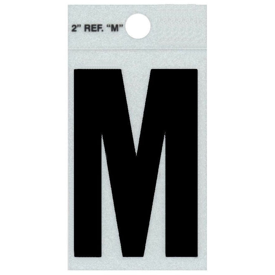 2" - M Straight Black Reflective Letters