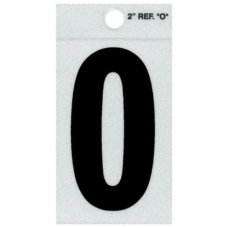 2" - O Straight Black Reflective Letters
