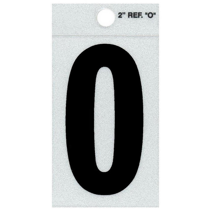 2" - O Straight Black Reflective Letters