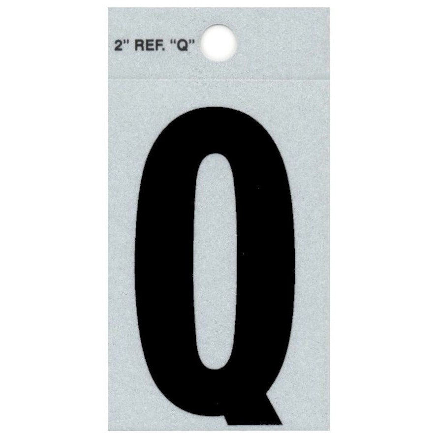 2" - Q Straight Black Reflective Letters