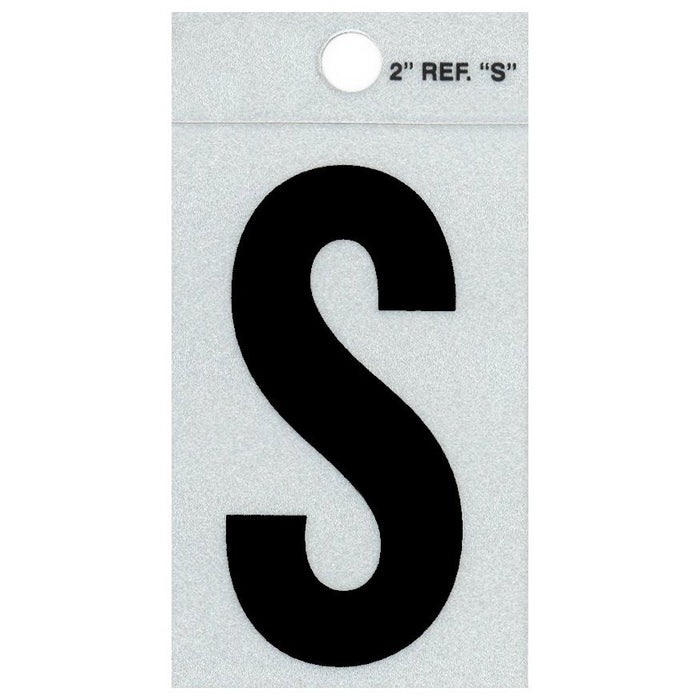 2" - S Straight Black Reflective Letters