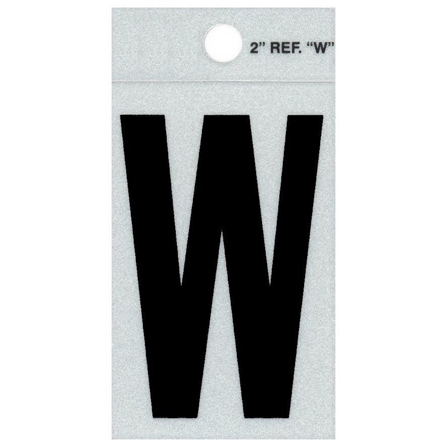 2" - W Straight Black Reflective Letters