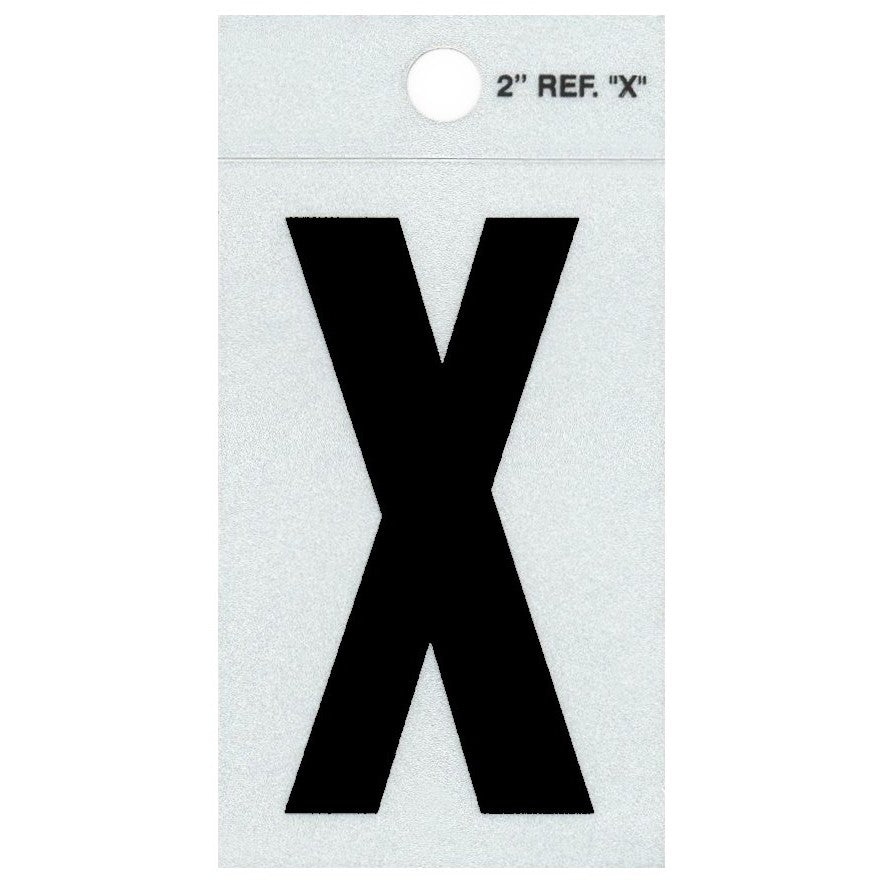 2" - X Straight Black Reflective Letters