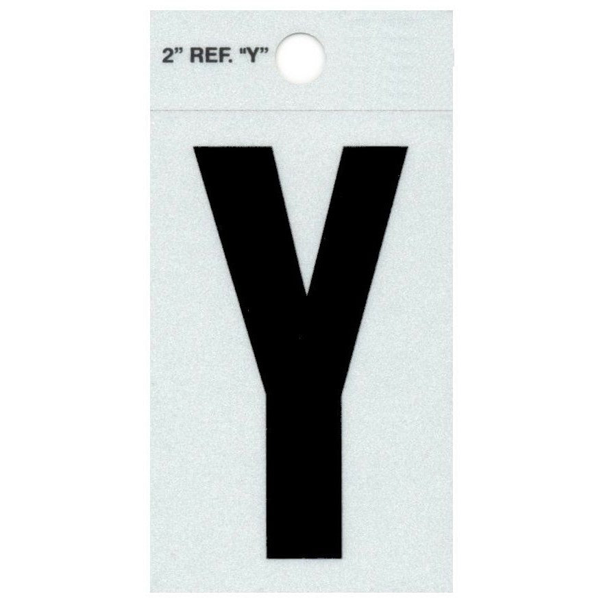 2" - Y Straight Black Reflective Letters