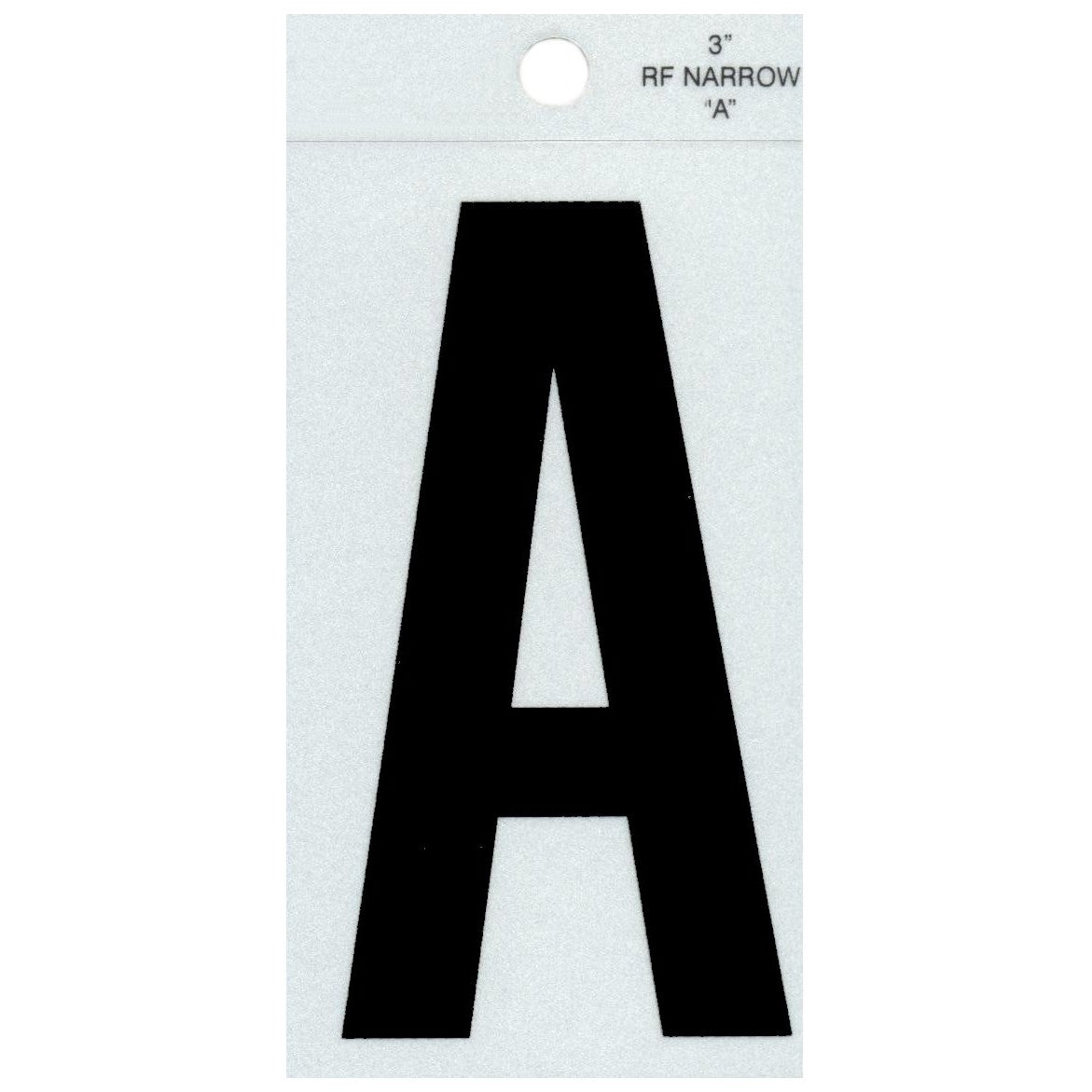 3" - A Straight Narrow Black Reflective Letters