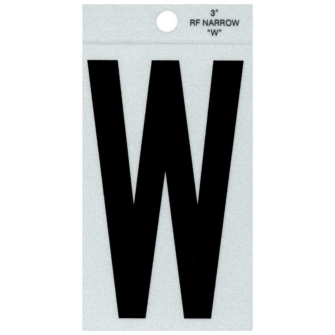 3" - W Straight Narrow Black Reflective Letters