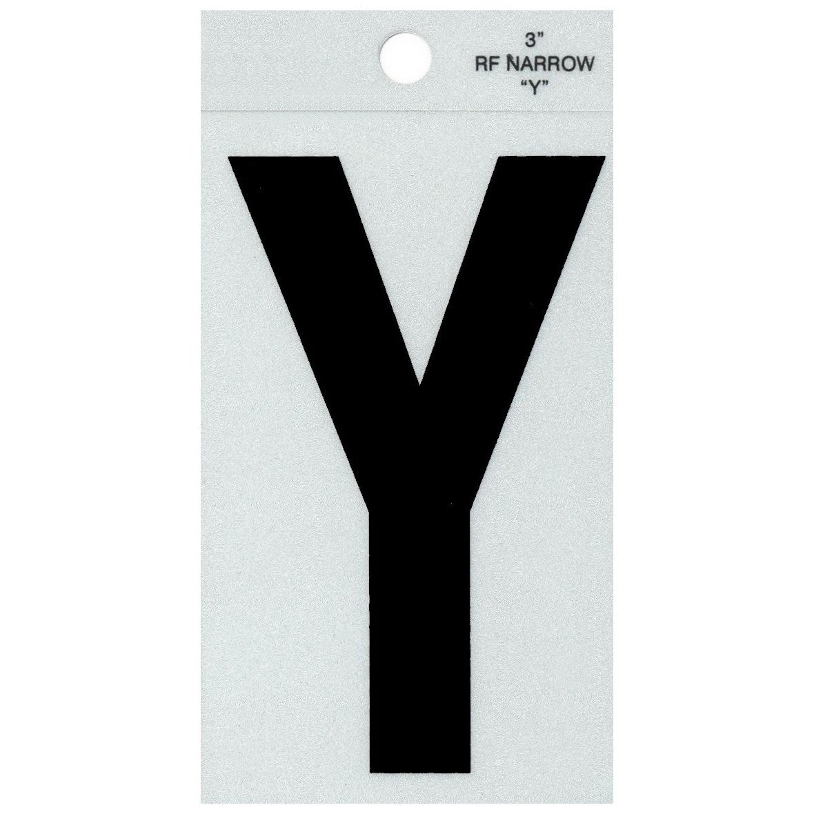 3" - Y Straight Narrow Black Reflective Letters