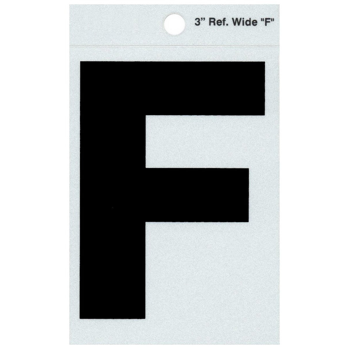 3" - F Straight Wide Black Reflective Letters