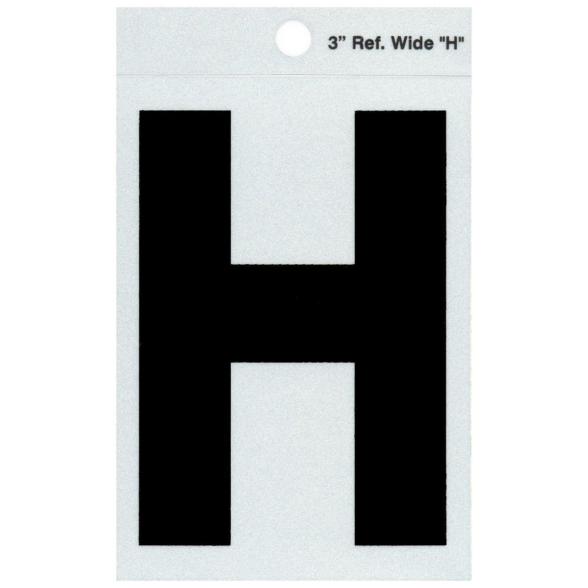 3" - H Straight Wide Black Reflective Letters