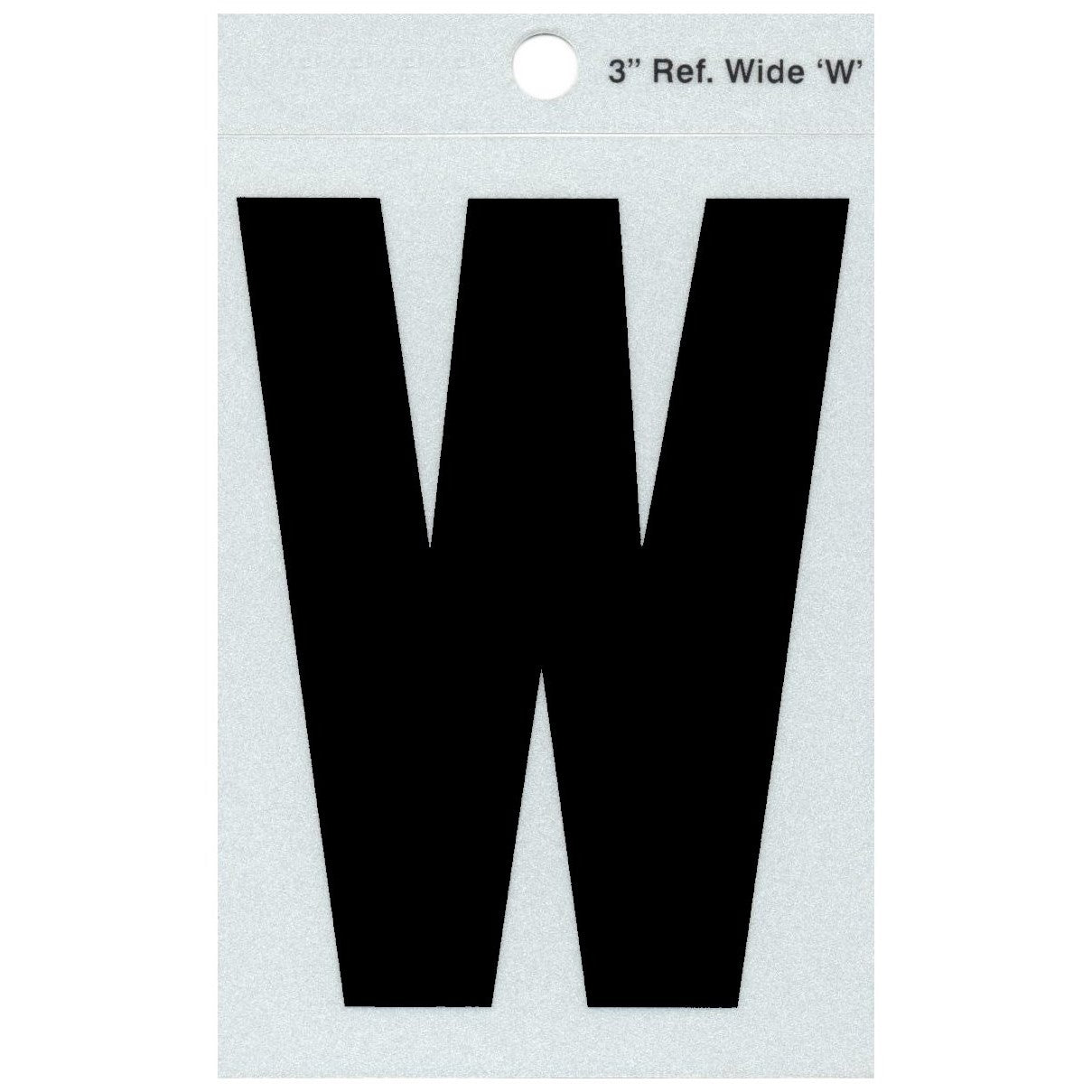 3" - W Straight Wide Black Reflective Letters