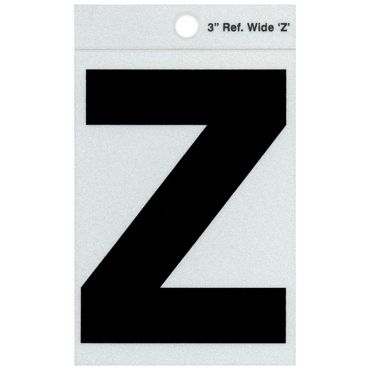 3" - Z Straight Wide Black Reflective Letters