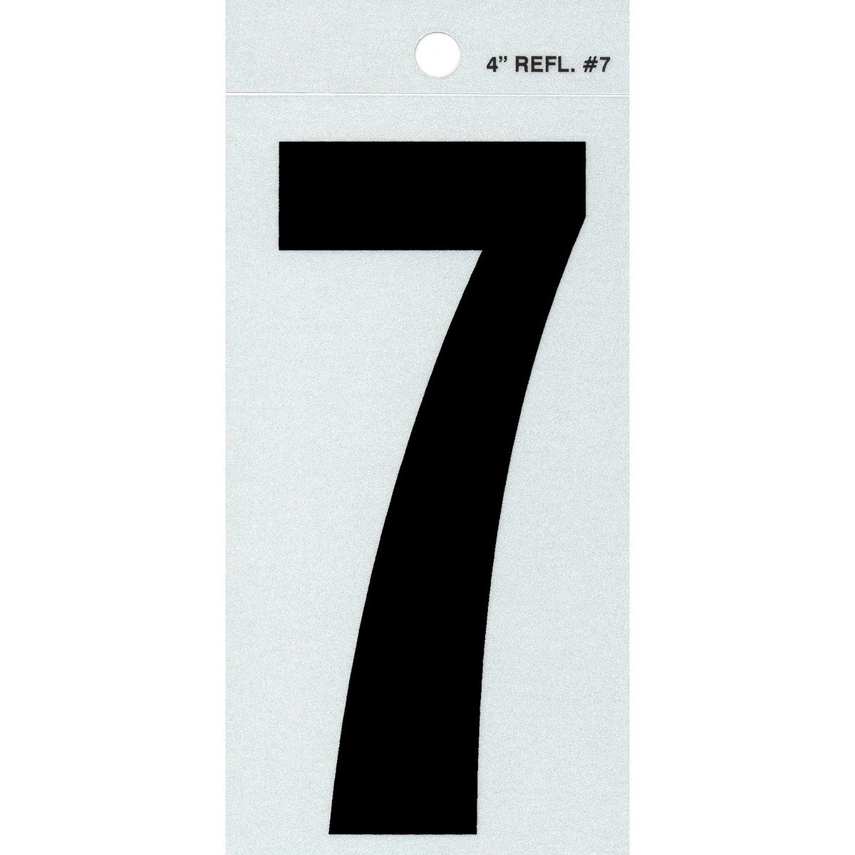 4" - 7 Straight Black Reflective Numbers