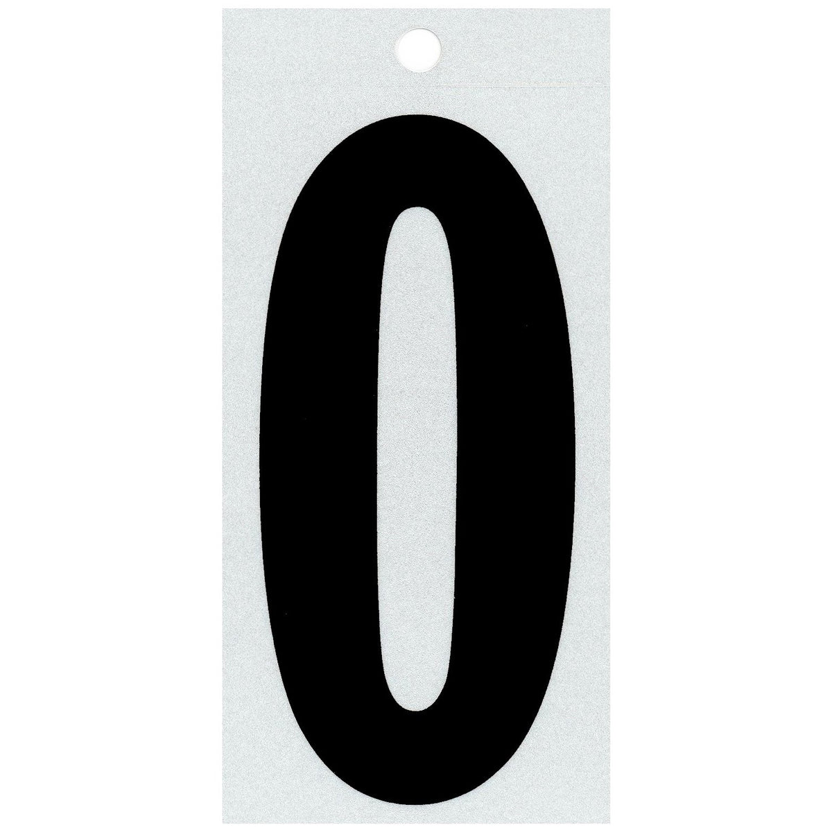 4" - 0 Straight Black Reflective Numbers