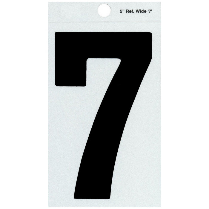 5" - 7 Straight Black Reflective Numbers