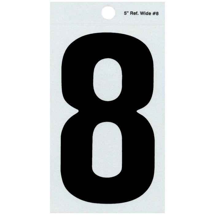 5" - 8 Straight Black Reflective Numbers