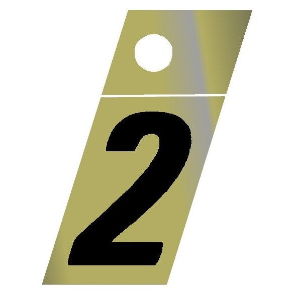 1.25" - 2 Slanted Gold Numbers