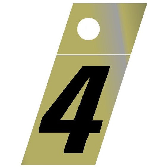 1.25" - 4 Slanted Gold Numbers