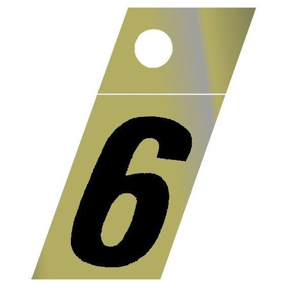 1.25" - 6 Slanted Gold Numbers