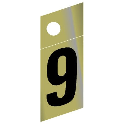 1.25" - 9 Slanted Gold Numbers
