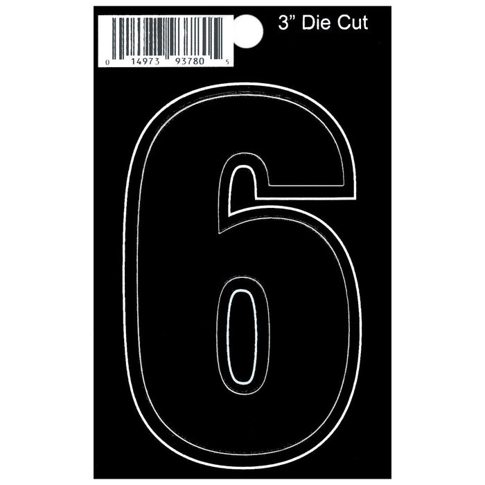 3" - 6 Black Die Cut Numbers