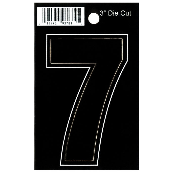 3" - 7 Black Die Cut Numbers