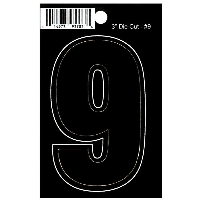 3" - 9 Black Die Cut Numbers