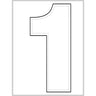 3" - 1 White Die Cut Numbers