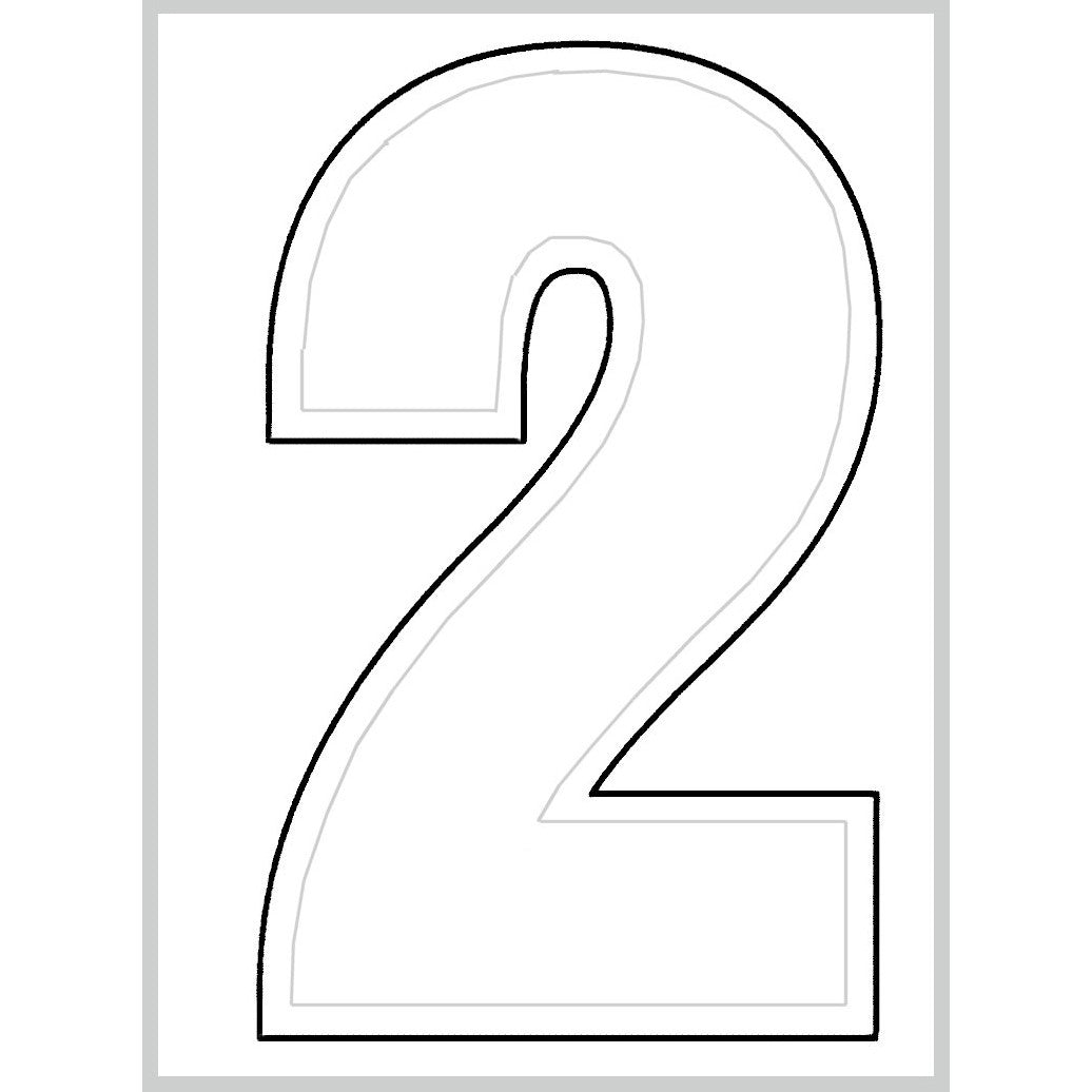 3" - 2 White Die Cut Numbers