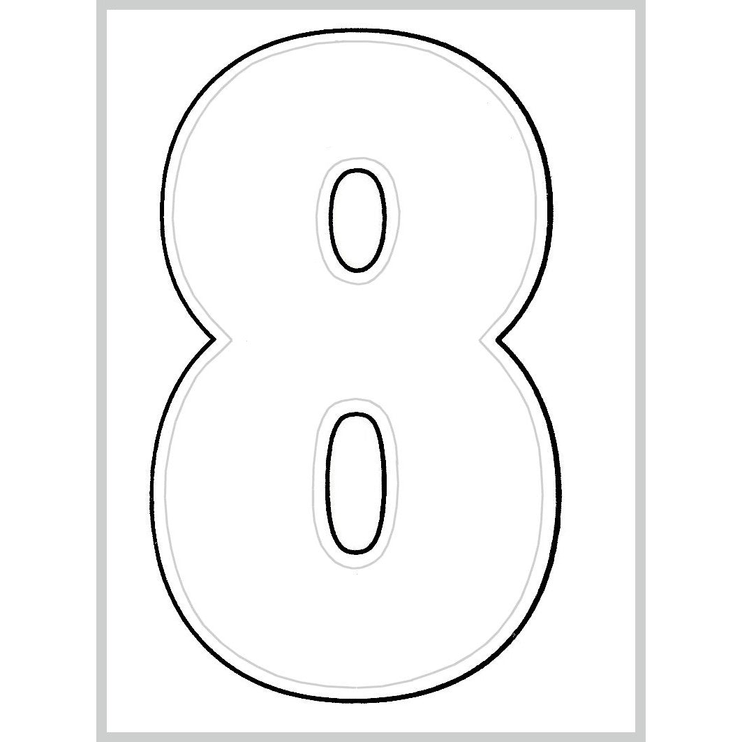 3" - 8 White Die Cut Numbers