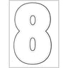 3" - 8 White Die Cut Numbers