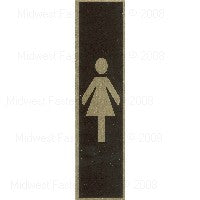 2" x 8" Aluminum "Women" Silhouette Peel & Stick Signs