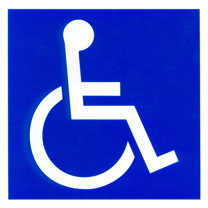 6" x 6" Vinyl Plastic "Wheelchair" International Symbol Signs