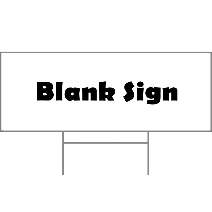9" x 24" Plastic Blank Arrow Signs with H Stakes