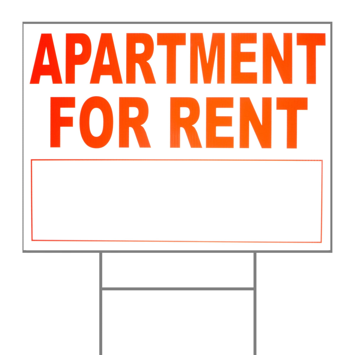 18" x 24" Plastic "Apartment for Rent" Signs with H Stakes