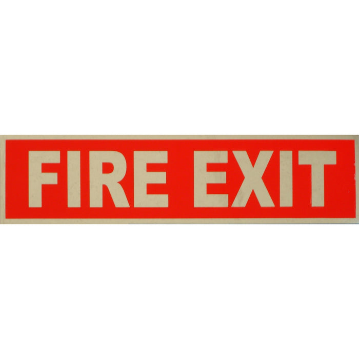 2" x 8" Mylar Plastic "Fire Exit" Peel & Stick Signs