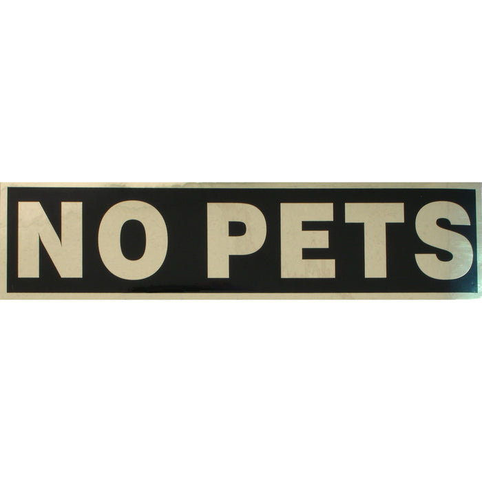 2" x 8" Mylar Plastic "No Pets" Peel & Stick Signs