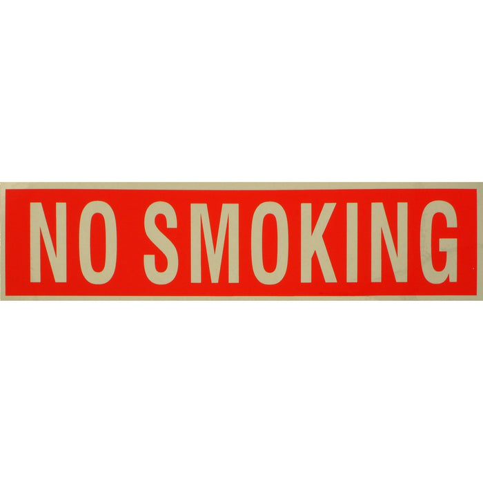 2" x 8" Mylar Plastic "No Smoking" Peel & Stick Signs