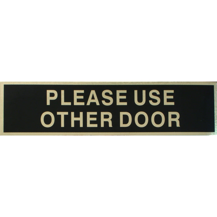 2" x 8" Mylar Plastic "Please Use Other Door" Peel & Stick Signs