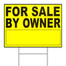 18" x 24" Plastic "For Sale by Owner" Signs with H Stakes