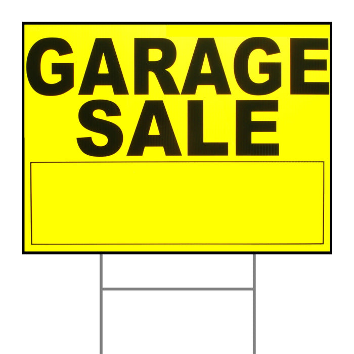 18" x 24" Plastic "Garage Sale" Signs with H Stakes