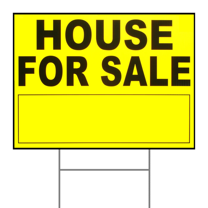 18" x 24" Plastic "House for Sale" Signs with H Stakes