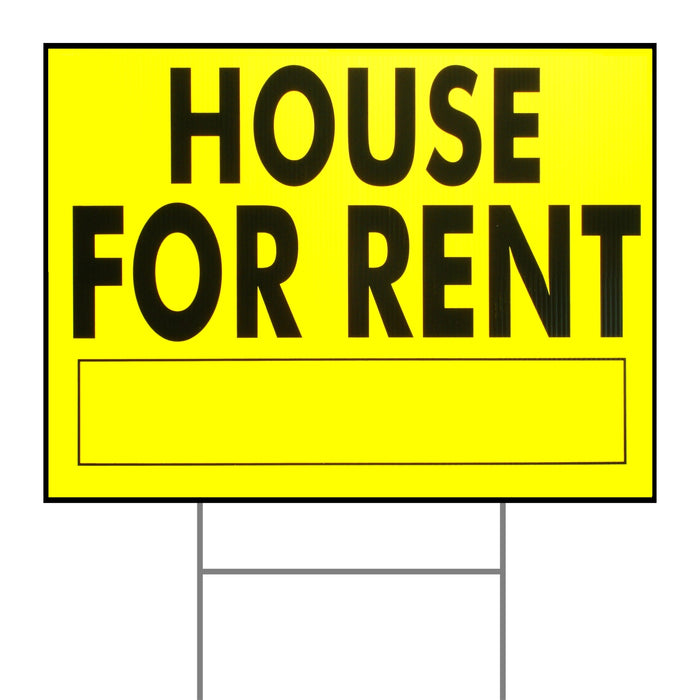 18" x 24" Plastic "House for Rent" Signs with H Stakes