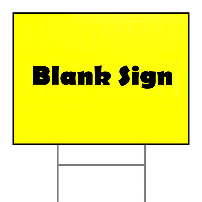 18" x 24" Plastic Blank Signs with H Stakes