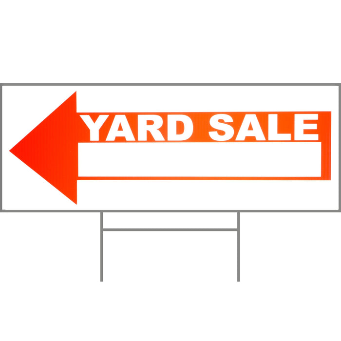 9" x 24" Plastic "Yard Sale" Signs with H Stakes
