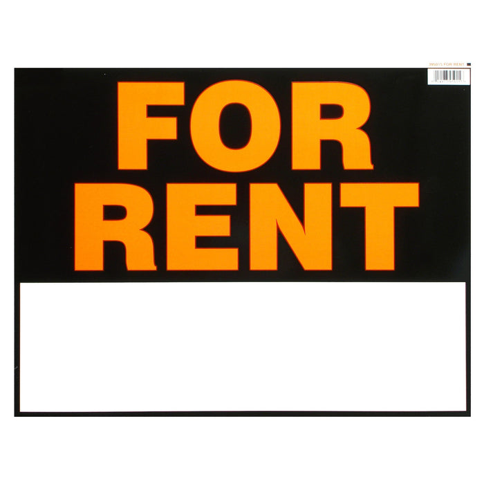 14" x 18" Styrene Plastic "For Rent" Signs