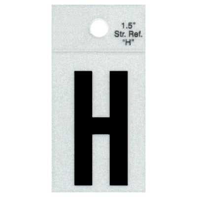 1.5" - H Straight Black Reflective Letters