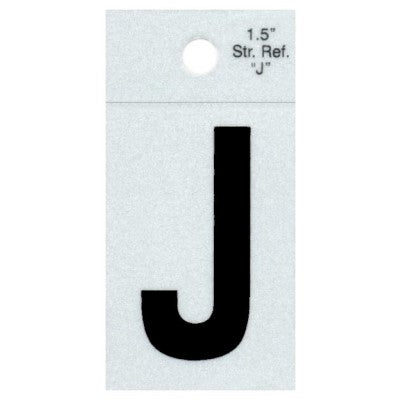 1.5" - J Straight Black Reflective Letters